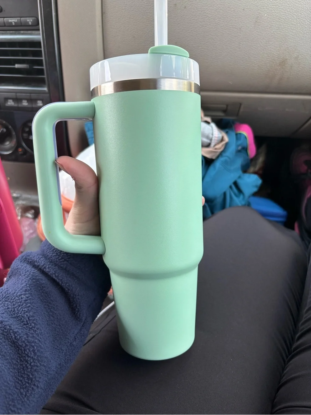 Stanley Mint Green Travel Mug with Handle